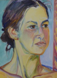 Woman Watching  9"x12" Oil