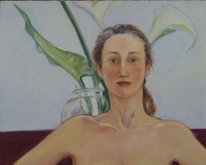 Woman With Callas  16"x20"  Oil