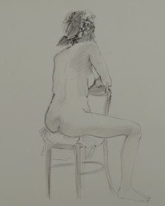 Seated Woman  12"x14" Graphite On Paper